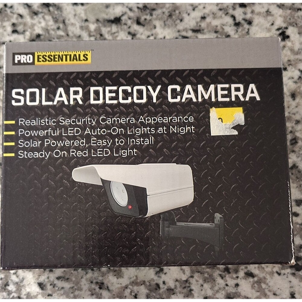 Pro Essentials Solar Decoy Dummy Camera, Solar Powered Rechargeable Flashing LED